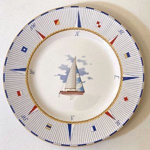 Vintage Fitz & Floyd "Regatta" Habitat Americana Dinner Plate Omnibus Collection